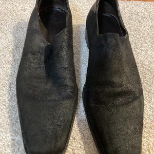 Men's Donald Pilner Black Suede Loafers Size 14